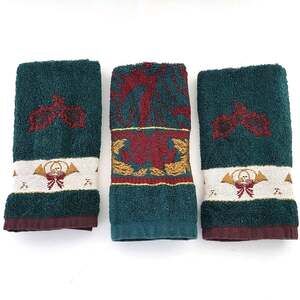 Season’s Greetings By Santens Hand Towels Lot Of 3 Vintage Christmas 11" x 17"
